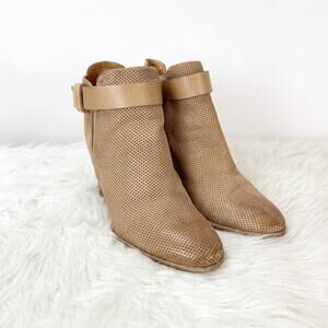 Dolce Vita 6 Womens Tan Suede Leather Cut-out Ankle Booties